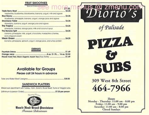 diorio's menu.